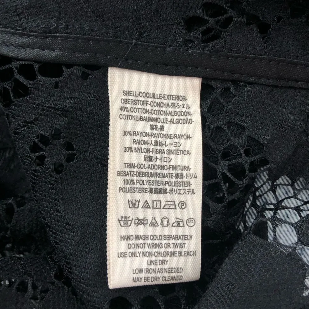 Free People Black Sweet Meadow Dreams Lace Sleeveless High Neck Top size Small - Image 10