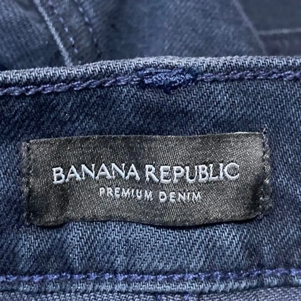 Banana Republic Women's Blue Wide Leg High Waist Crop Denim Jeans Pants Size 27 - Image 4