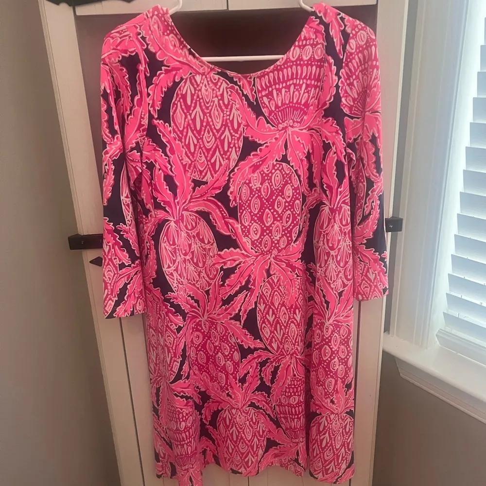 Like new Lilly Pulitzer Pink and Blue pineapple Sophia dress - Image 2