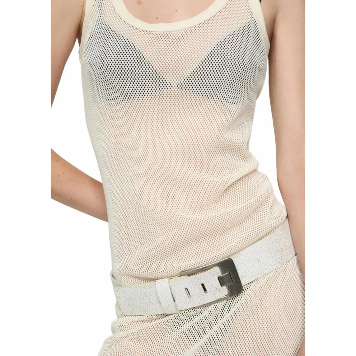 Mango Cotton Blend Knitted Dress with Lace Pattern Ecru Beige NWT Size 8/Large - Image 4