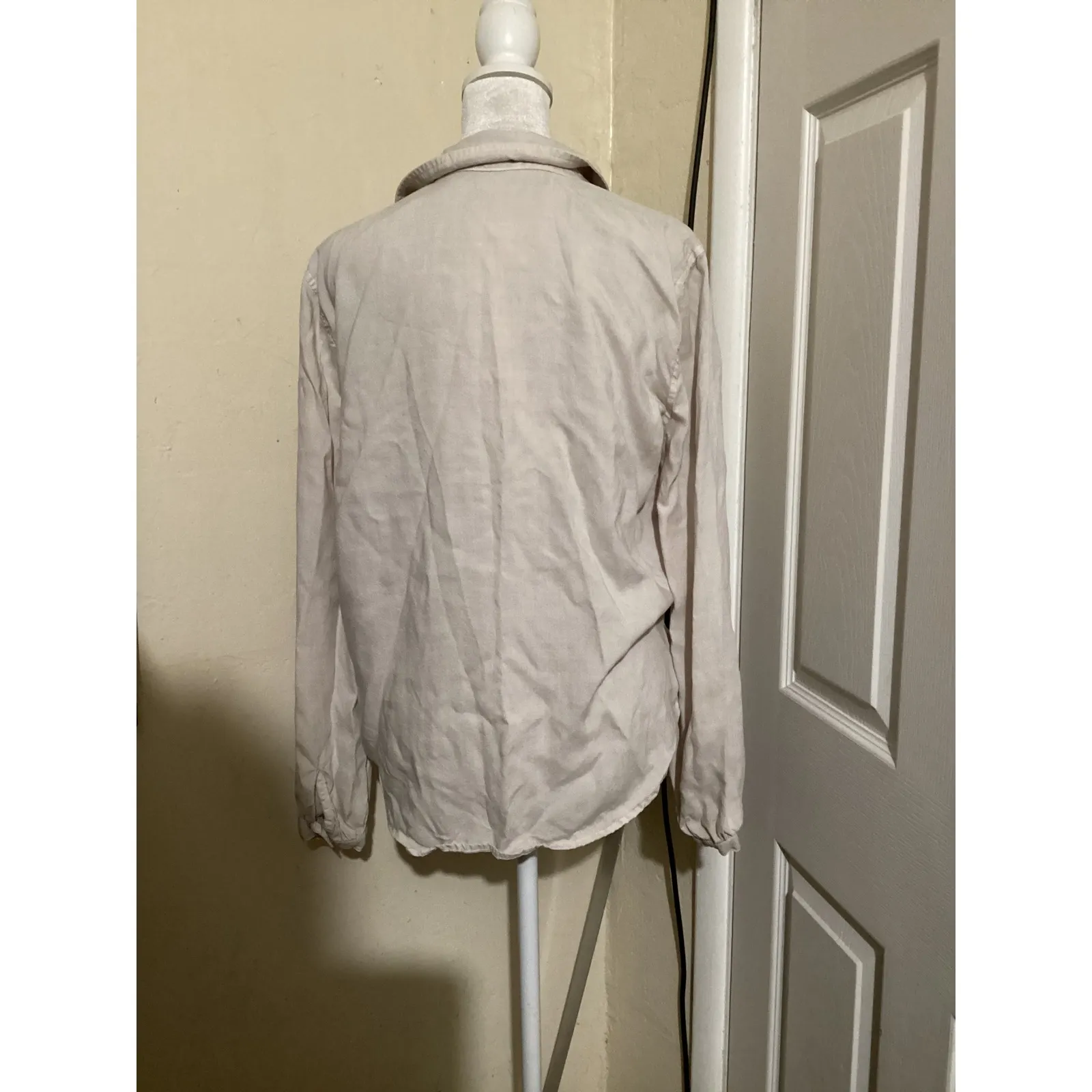 Cloth & Stone Linen Blend V Neck Tunic Shirt Womens Size Small Beige Relaxed Fit - Image 3