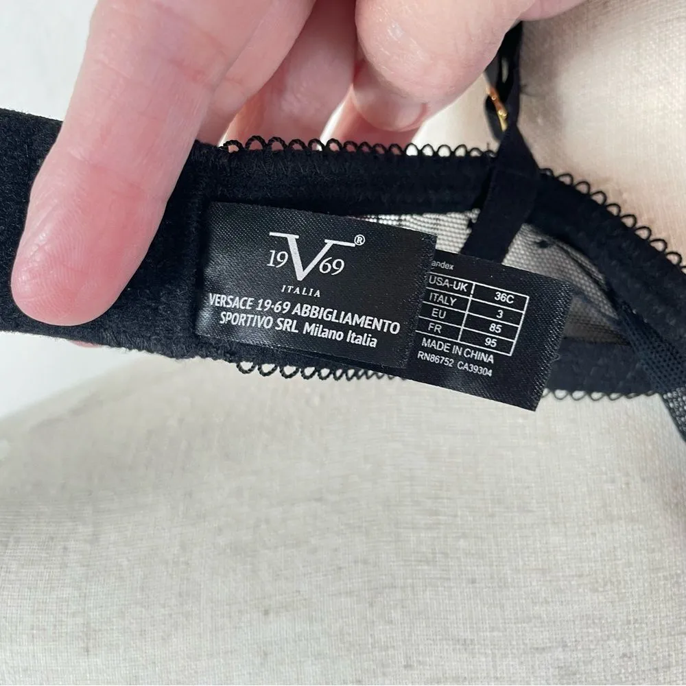 Versace 19-69 Italia Abbigliamento Sportivo Lightly Lined Demi Bra, 36C - Image 5