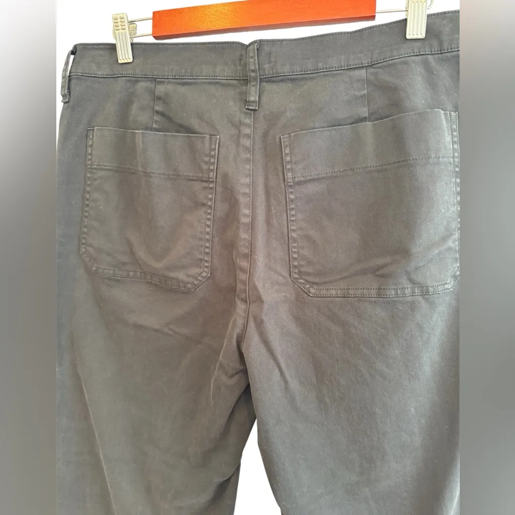 J Crew Black Wide Leg Patch Pocket Crop Pants Size 31 - Image 5