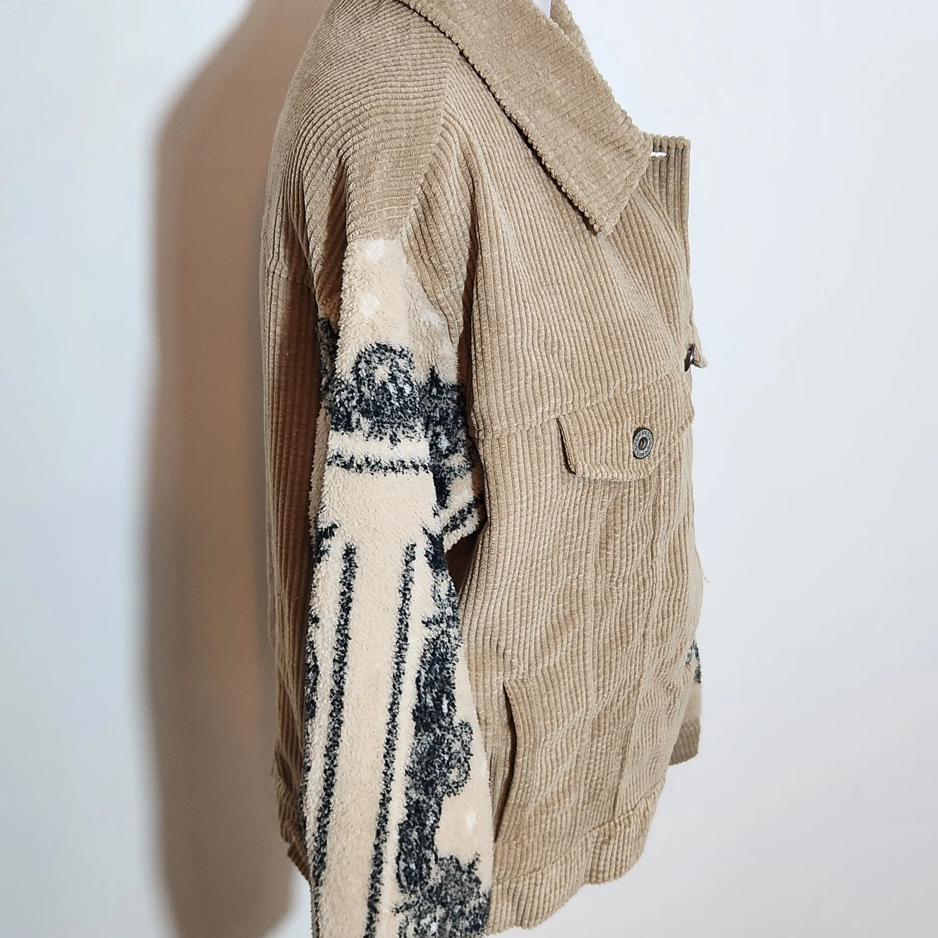 Umgee Tan Corduroy Shacket Jacket Size Large NWT Boho Tan Shacket - Image 5