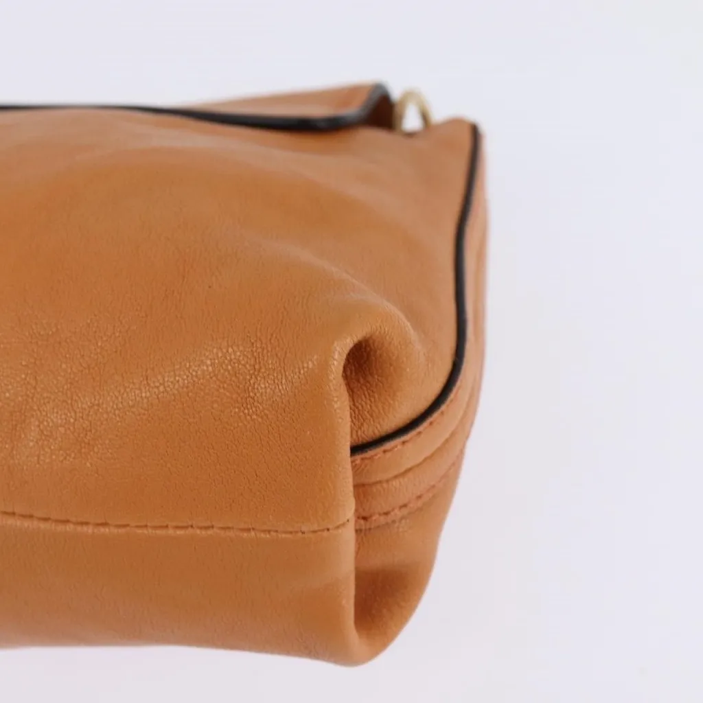 Shoulder Bag Leather Orange Gold Authentic - Image 8