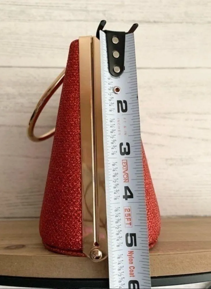 Alessia Red and Gold Bejeweled Closure Clutch Bag - Image 11