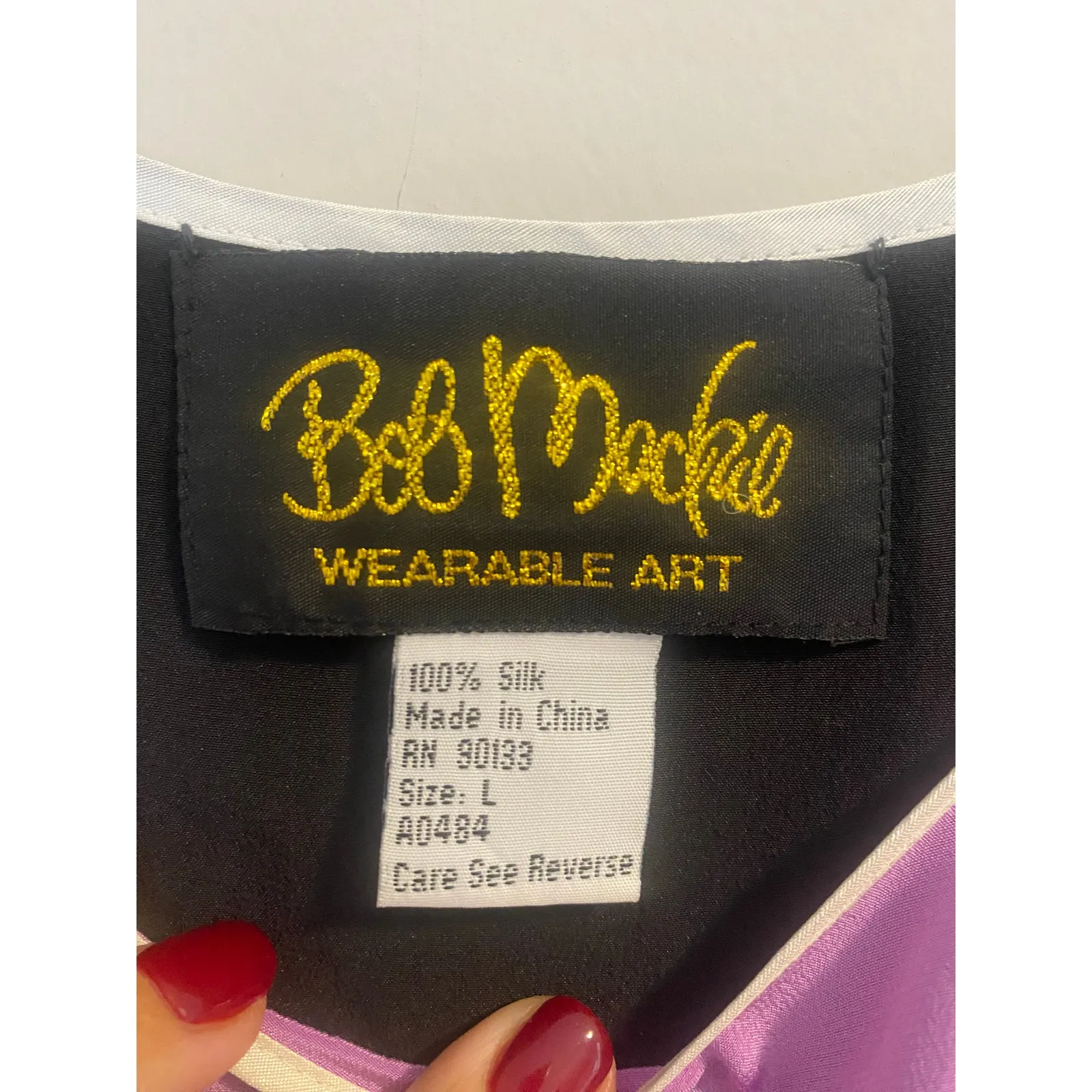 Vintage 80's Bob Mackie Wearable Art Tank 100% Silk Womens L Pink and Black - Image 3