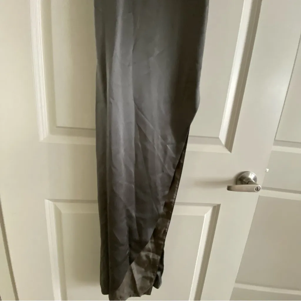 Michelle Mason Cross Back Slit Maxi Dress - Womens Size 2 Gunmetal NWT - Image 4