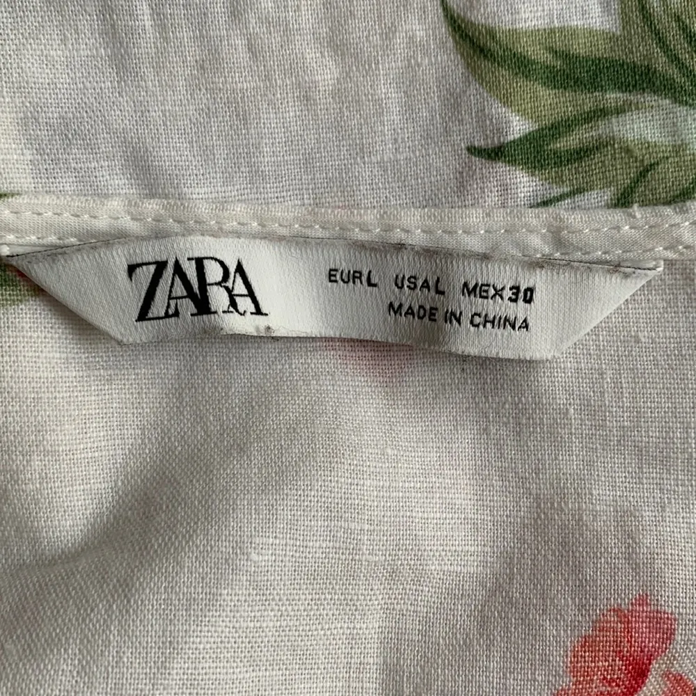 ZARA Linen Button Front Dress Sz: L - Image 3