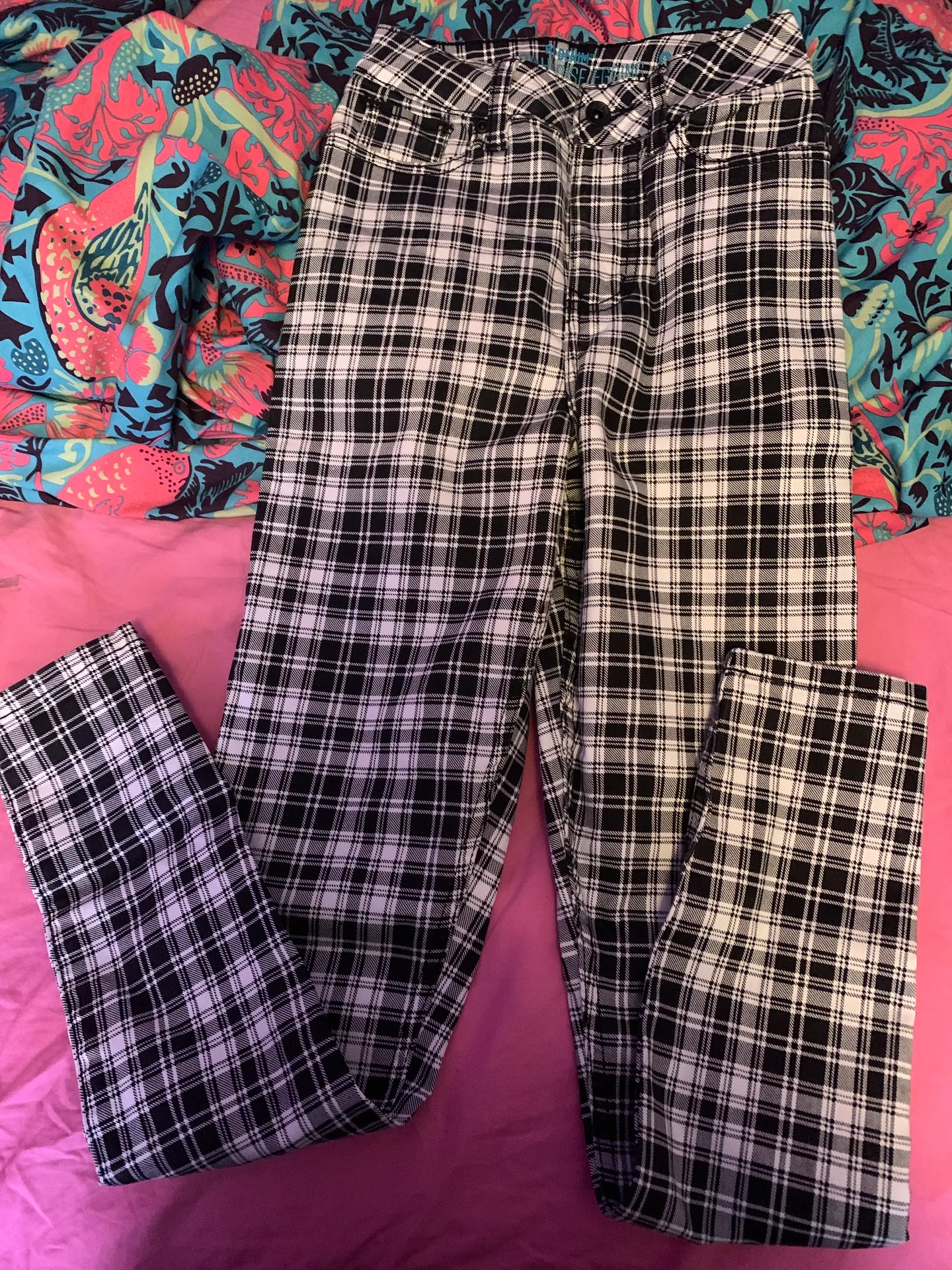 Hot Topic Plaid Skinny Jeans - Image 2