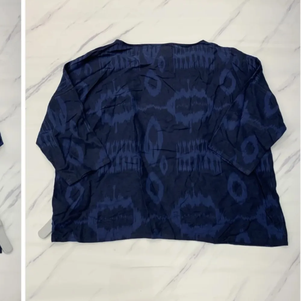 Brochu walker soft pocket printed navy blouse fall casual designer $290 boho - Image 9