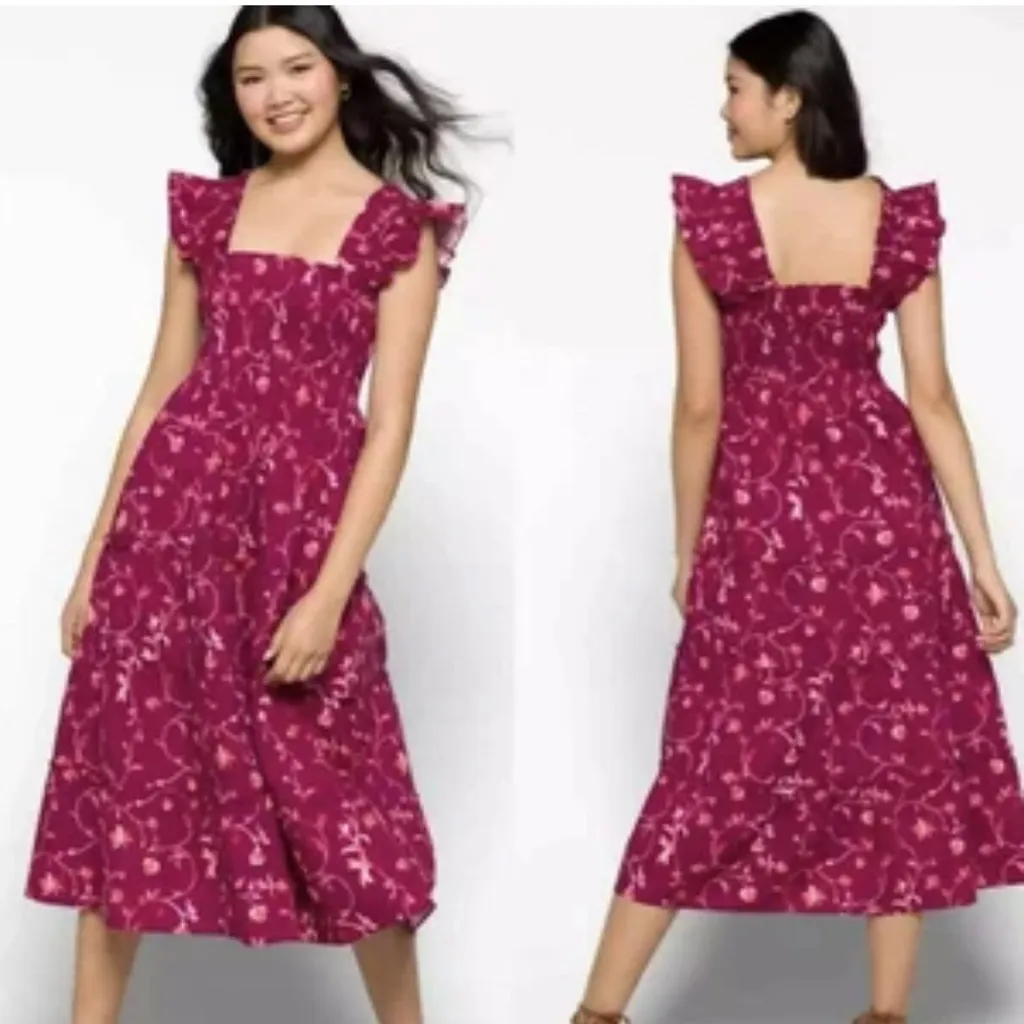 Hill House Ellie Nap Dress Burgundy Floral - Image 2