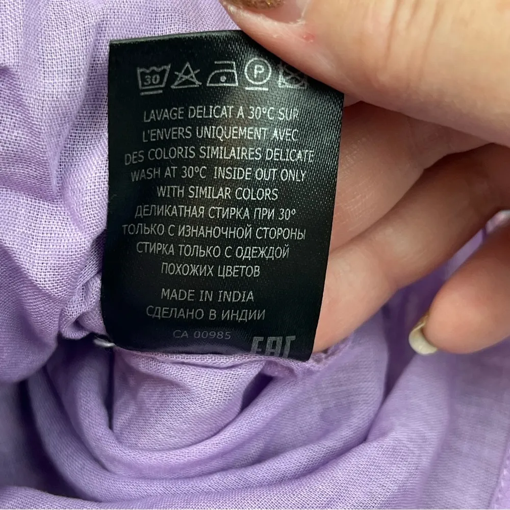 ISABEL MARANT ETOILE Purple Ditsy Floral Smocked Ruffle Tier Mini Skirt SZ 8 NEW - Image 6