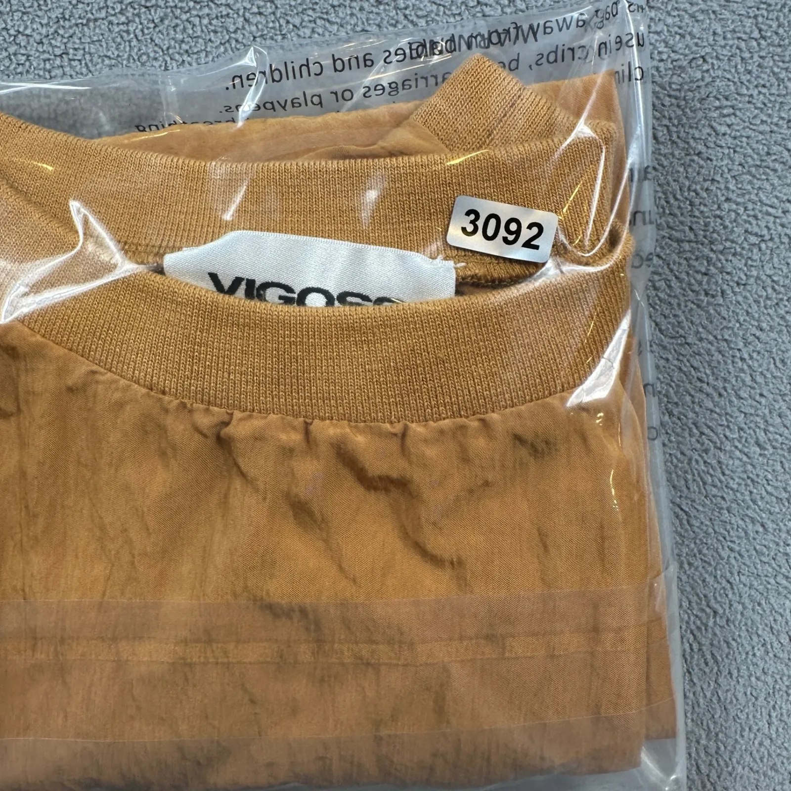 Vigoss Sleeveless Top Blouse L Womens Ochre Textured Mock Neck Crinkle Tank - Image 8