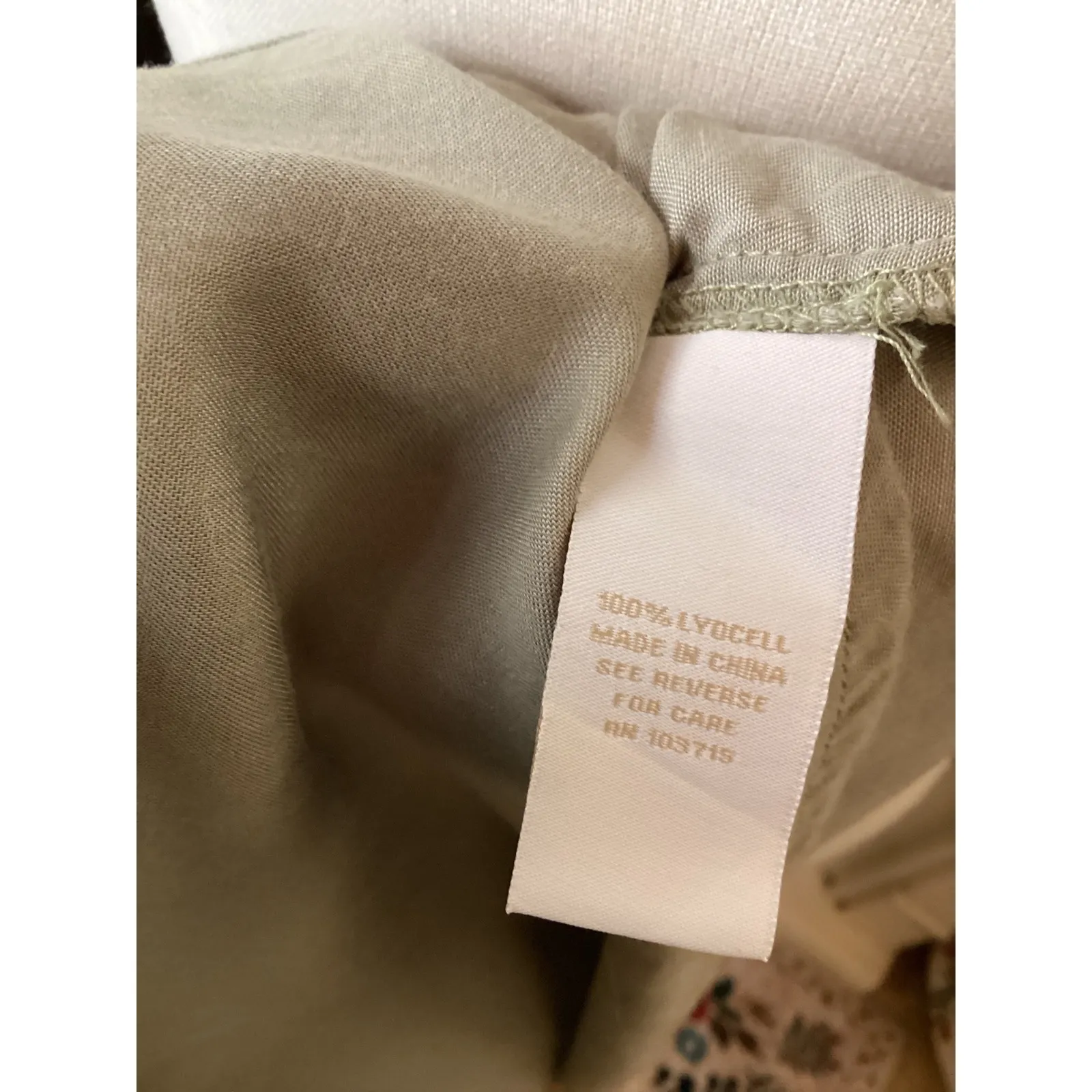 HOPE & HARLOW Women's Dress Size 10 Drab Chino V Neck Ruffle Bell Sleeve Green - Image 6