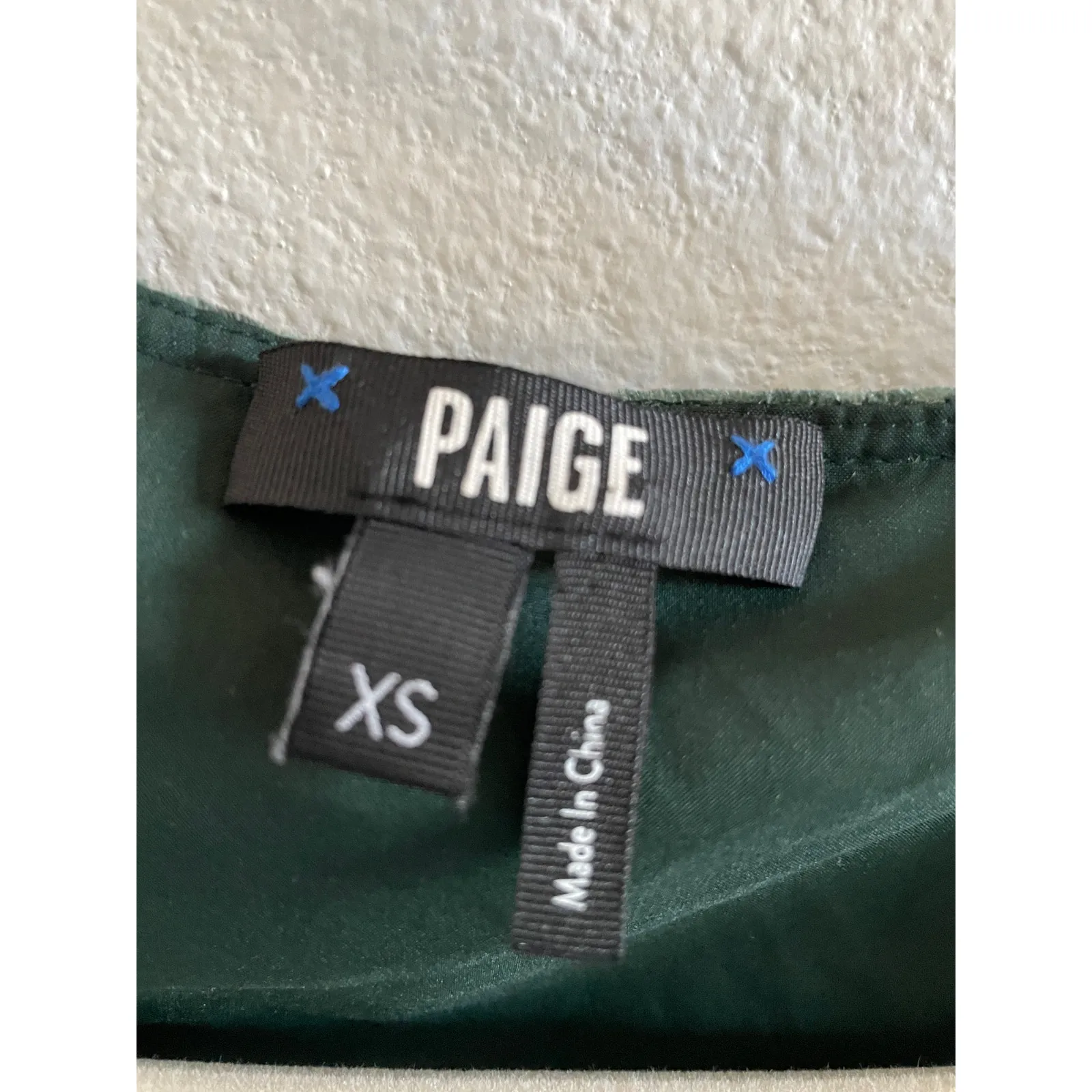 PAIGE Green Velvet Wrap Mini Dress Long Sleeve XS - Image 5