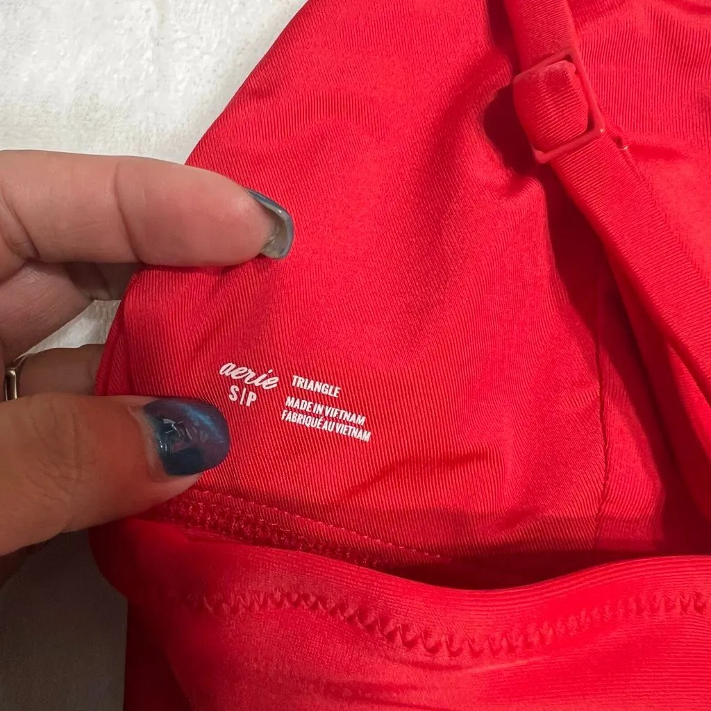 Aerie Red Triangle Bikini Top Small Women - Image 3