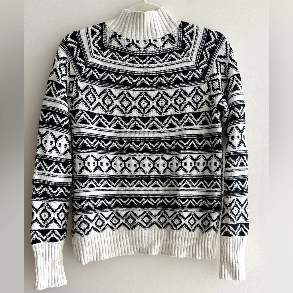 Chaps Women's Mockneck Ribbed Sweater, Black Fairisle, Petite Medium - Image 14