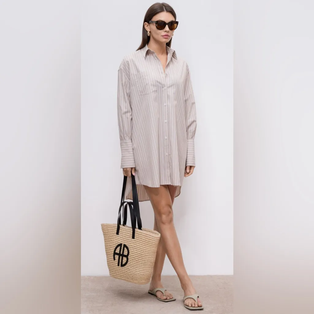 Anine Bing Revolve Womens Lake‎ Dress Taupe Stripe Small NWT - Image 2