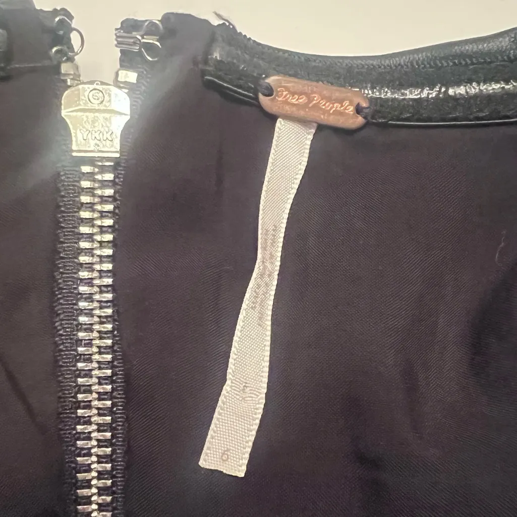 Free People Mira Strapless Corset‎ Faux Vegan Leather Midi Dress Black Size 6 - Image 14