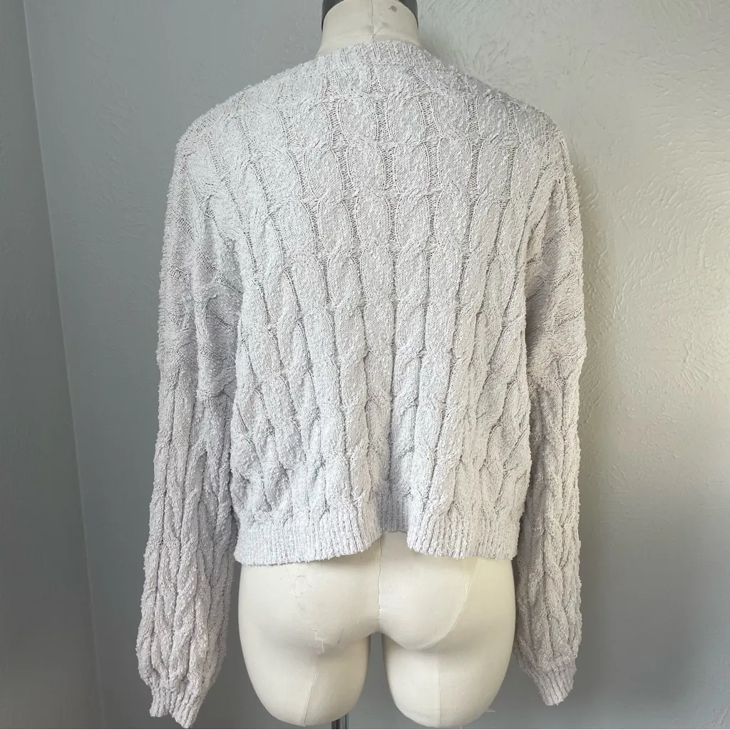 Alter’d State Chenille‎ Cable Knit Sweater Large Soft Beige Cozy Fall Layering - Image 5