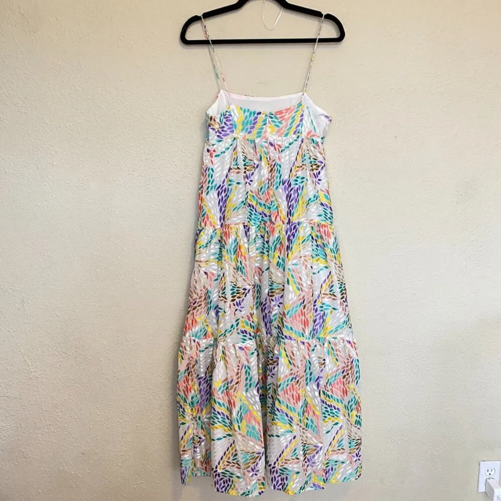 $255 C/MEO‎ Collective Set Up Multicolored Burn Out Midi cocktail Dress sz. 4 S - Image 10