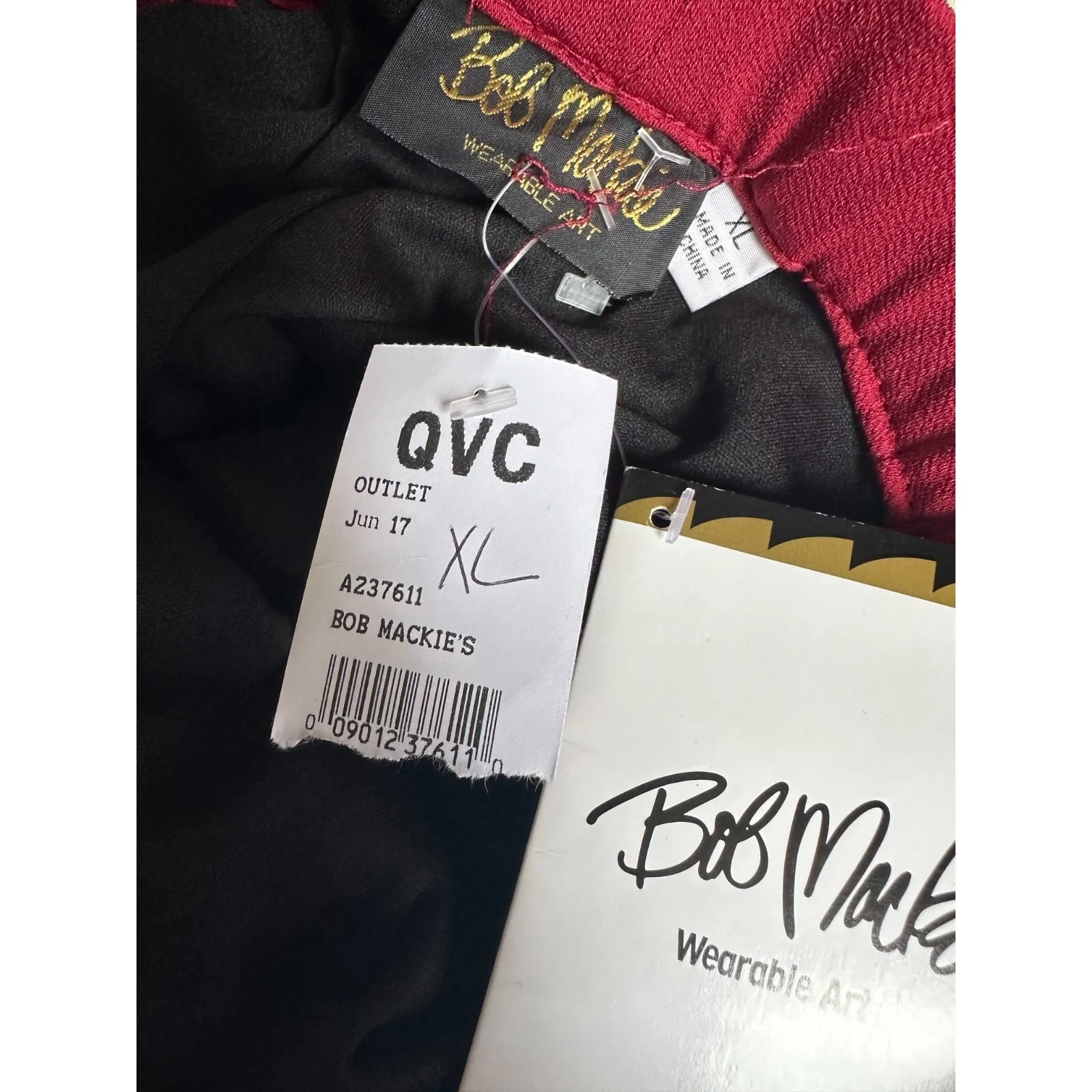 Bob Mackie Wearable Art XL Red Sequin Sparkle Mesh Party Skirt Statement Glam - Image 5