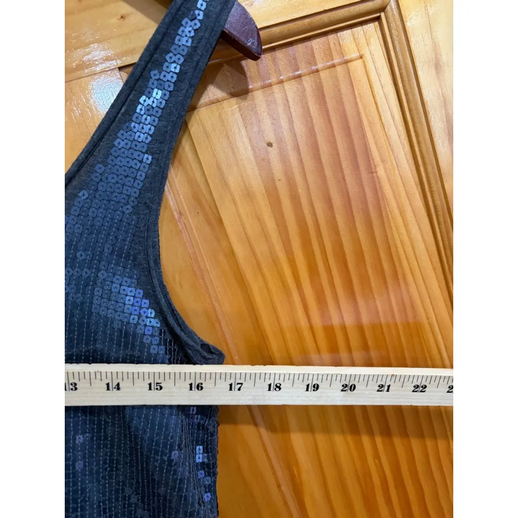 Vince Black Sequin Tank Dress Size S Sleeveless Party Holiday Cocktail - Image 6