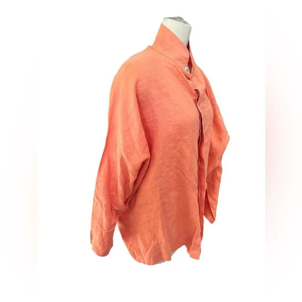Planet by Lauren G signature linen shirt orange OS‎ Size undefined - Image 2