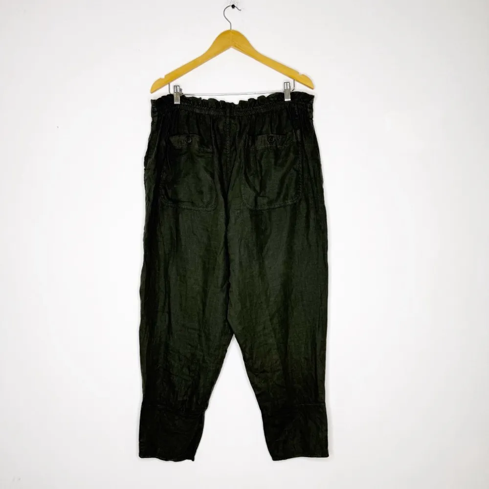 Wrap London 100% Linen Green Pants Taper Straight Women’s Size US 14 / UK 18 - Image 3