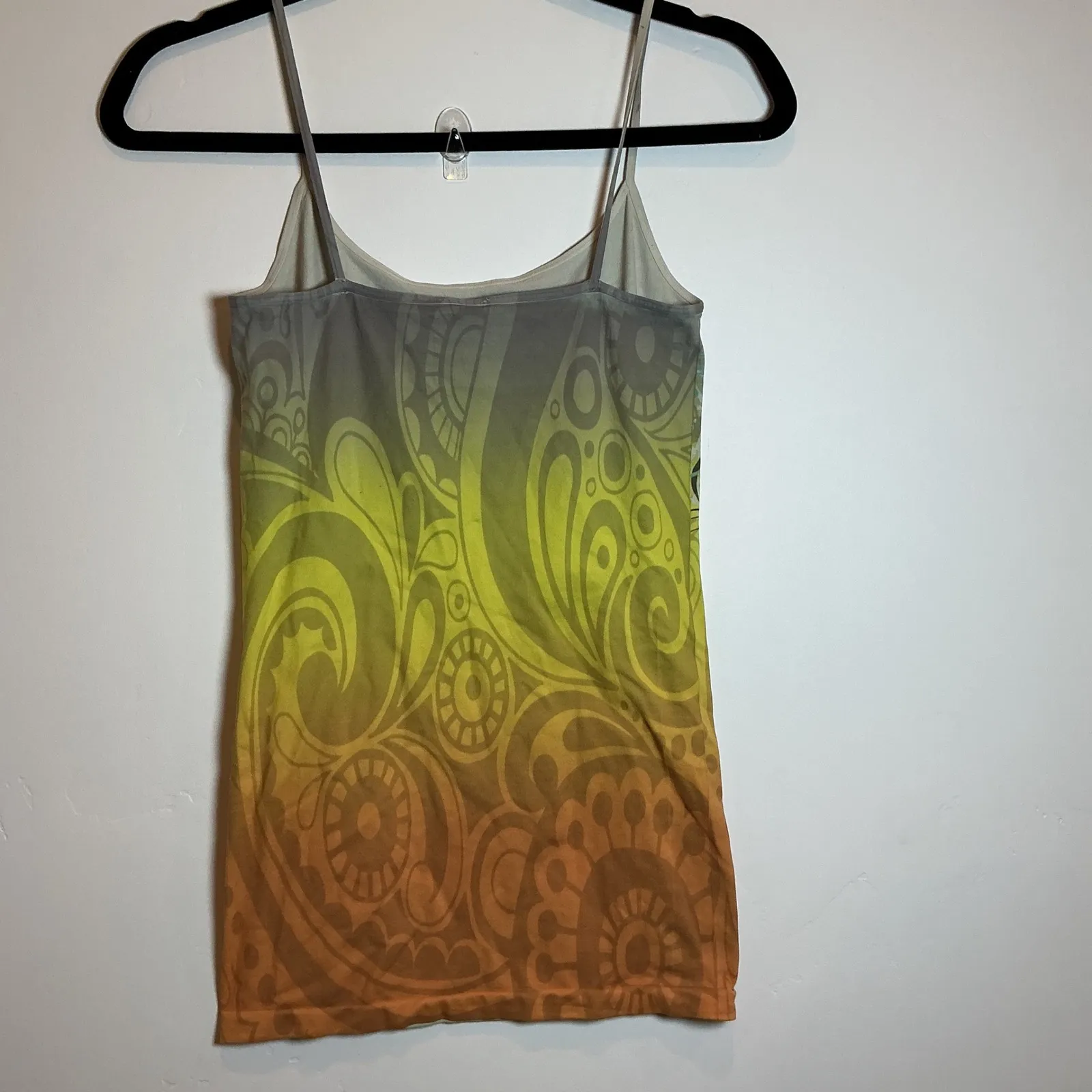 Y2K Graphic Heart Cami top Psychedelic Boho XS/S Yellow - Image 3