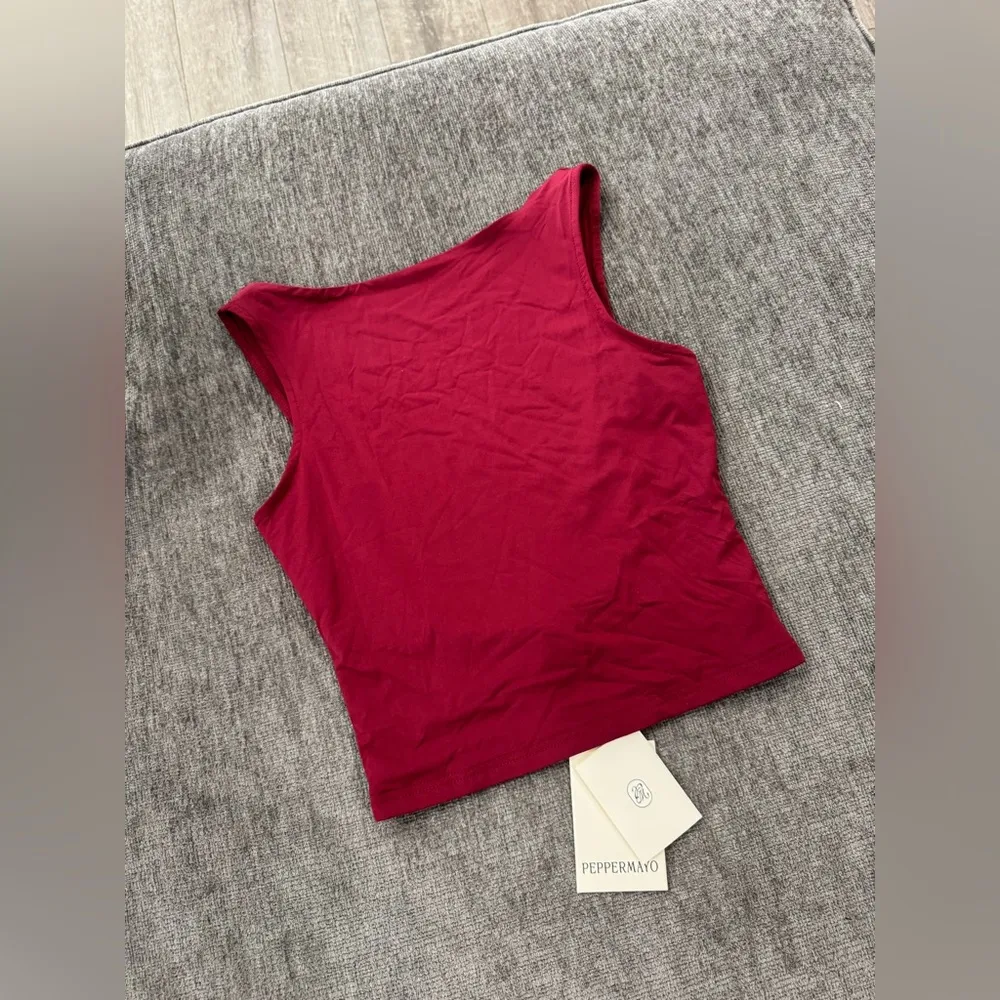 PEPPERMAYO exclusive blythe Elegant Red Sleeveless Top🤍 - Image 12