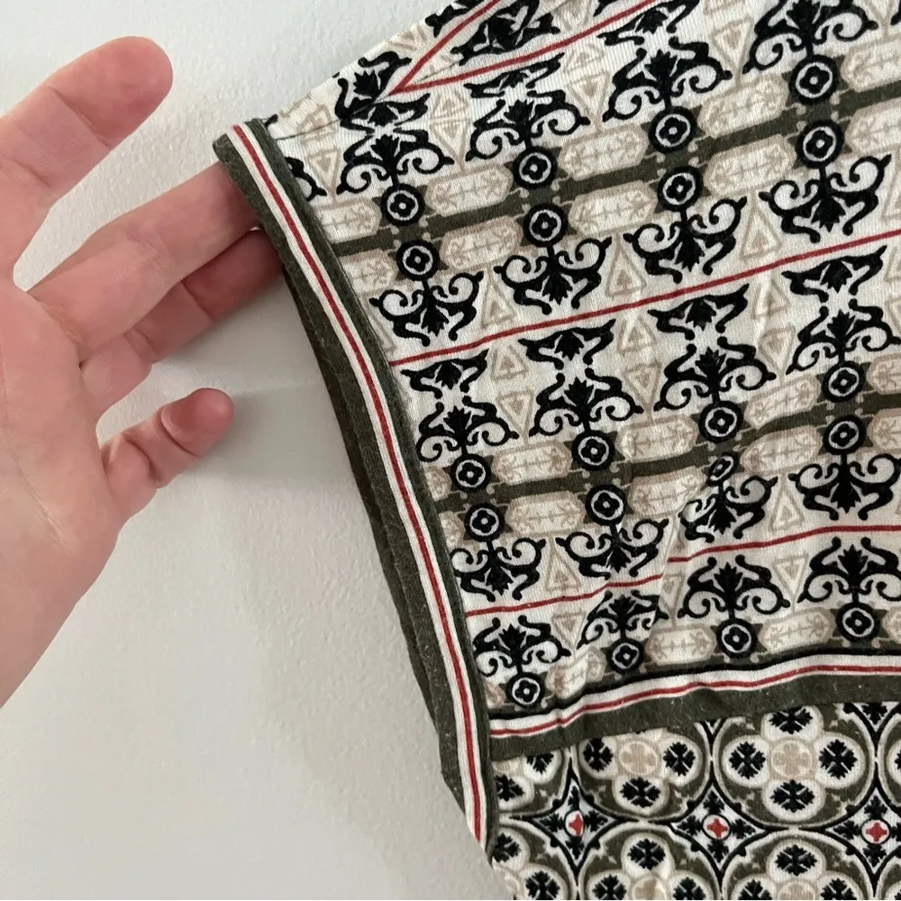 Max Studio Sage and Black Boho Short Sleeve Elastic Waist Size XL - Image 5