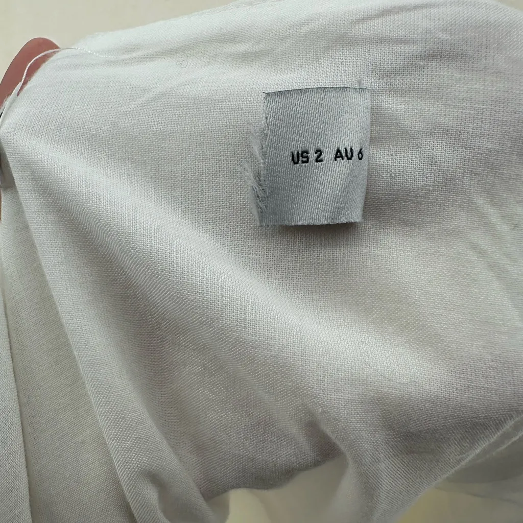 White One Shoulder Wide Leg Jumpsuit Minimal Chic Size 2 - Image 3