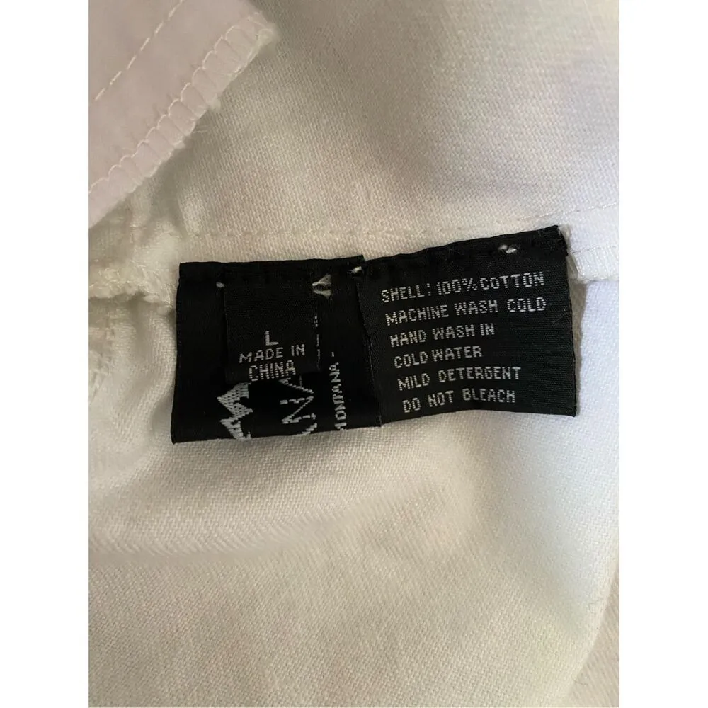 Nwt Montanaco Full Zip White Denim Jean Jacket Double Breasted With Defects Size L - Image 11