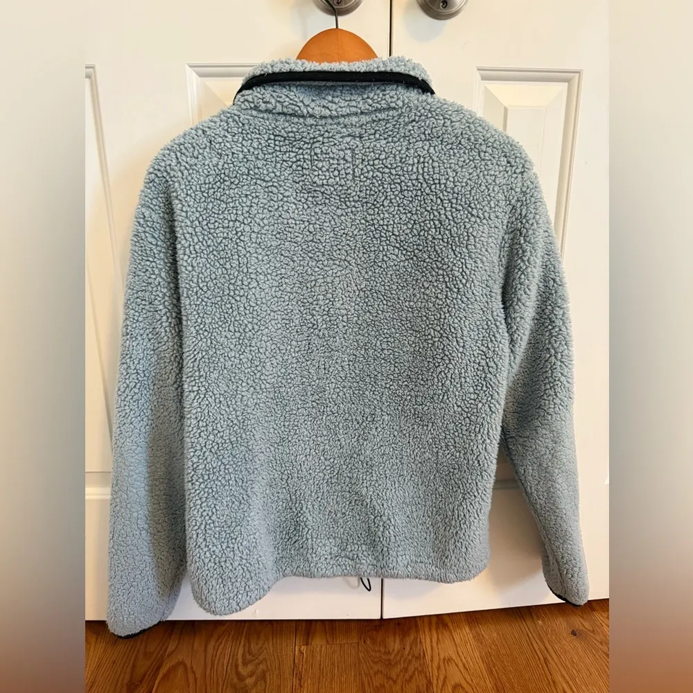 Playing for Keeps Blue Sherpa Fleece Pullover Quarter Zip size Small - Image 6