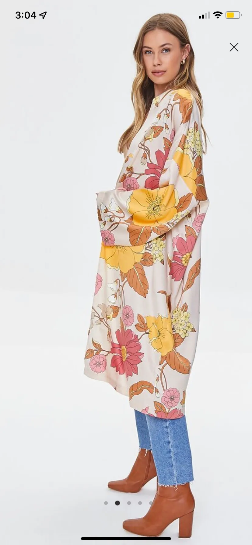 Forever 21 Floral Satin Kimono - Image 2