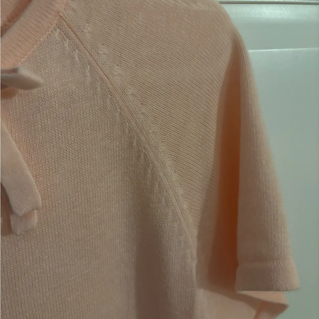 Lee  Pink Tie Front‎ Fitted Short Sleeve Blouse - Image 3