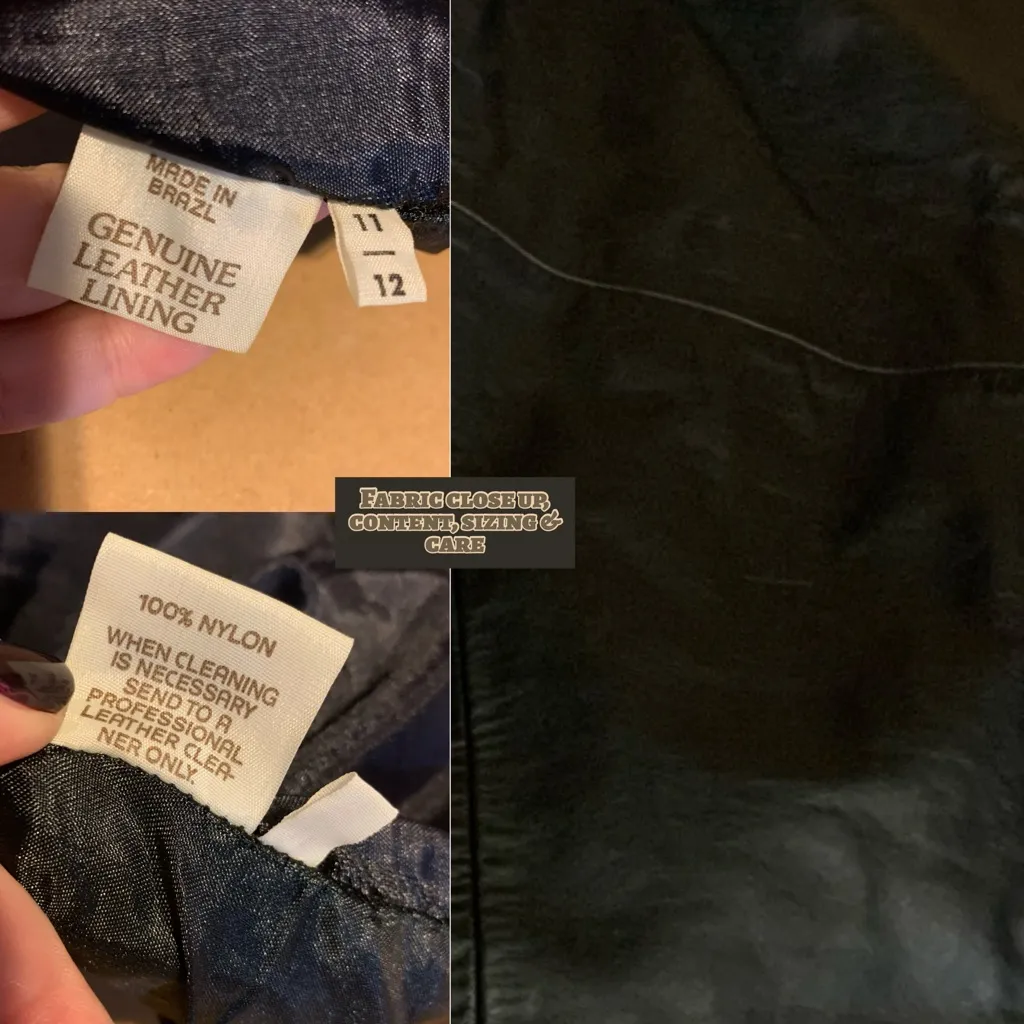 VINTAGE 1990’S BLACK GENUINE LEATHER MADE IN BRAZIL TROUSERS (11/12/L) Size L - Image 6