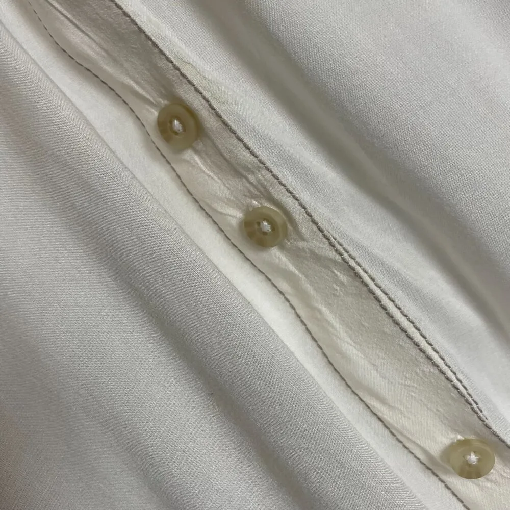 Urban Outfitters Blouse White Semi-Sheer Long Sleeve FLAWS Size Medium Women Top - Image 11