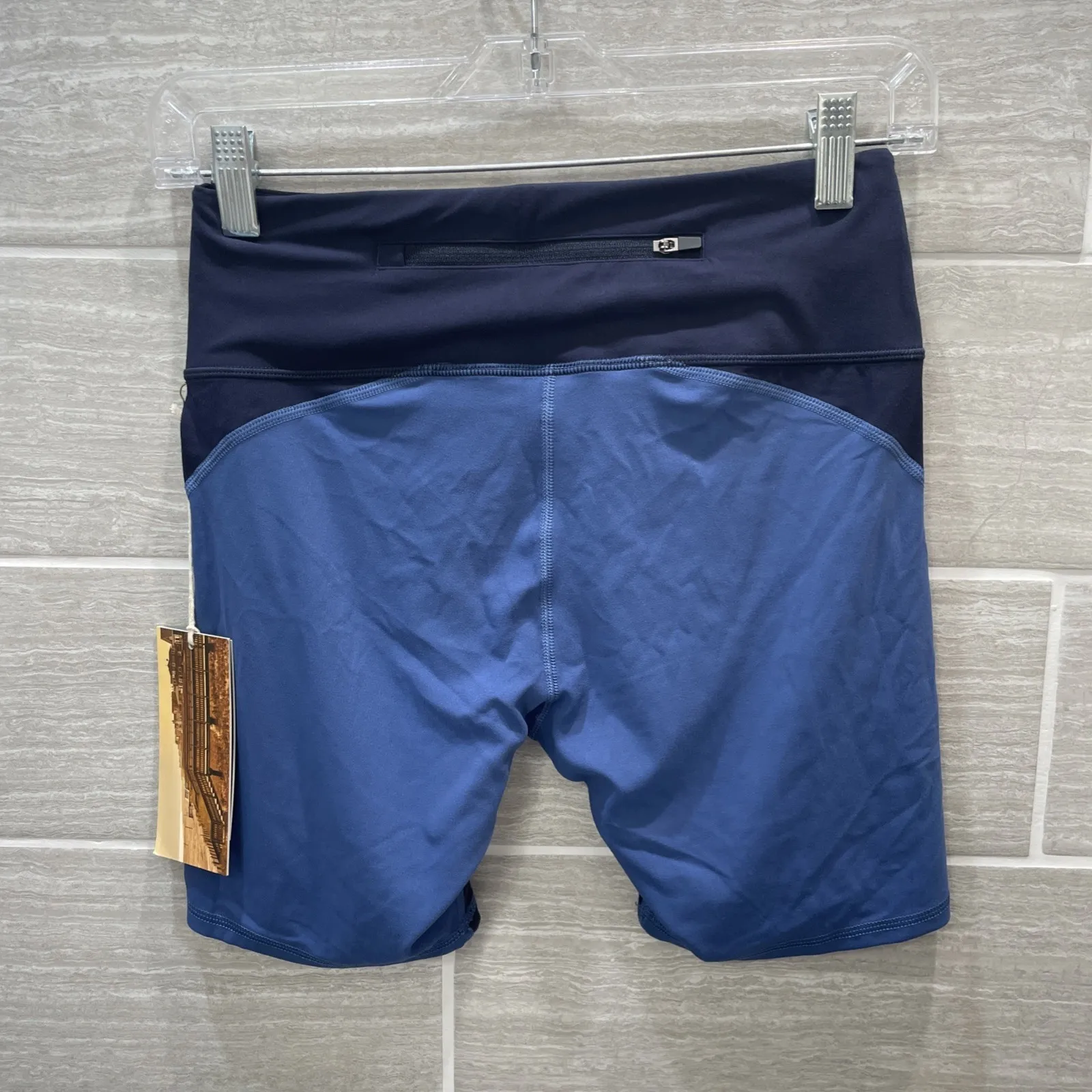 Fair Harbor Bayview bike short navy colorblock Women's S Back Zipper Pocket NWT - Image 2