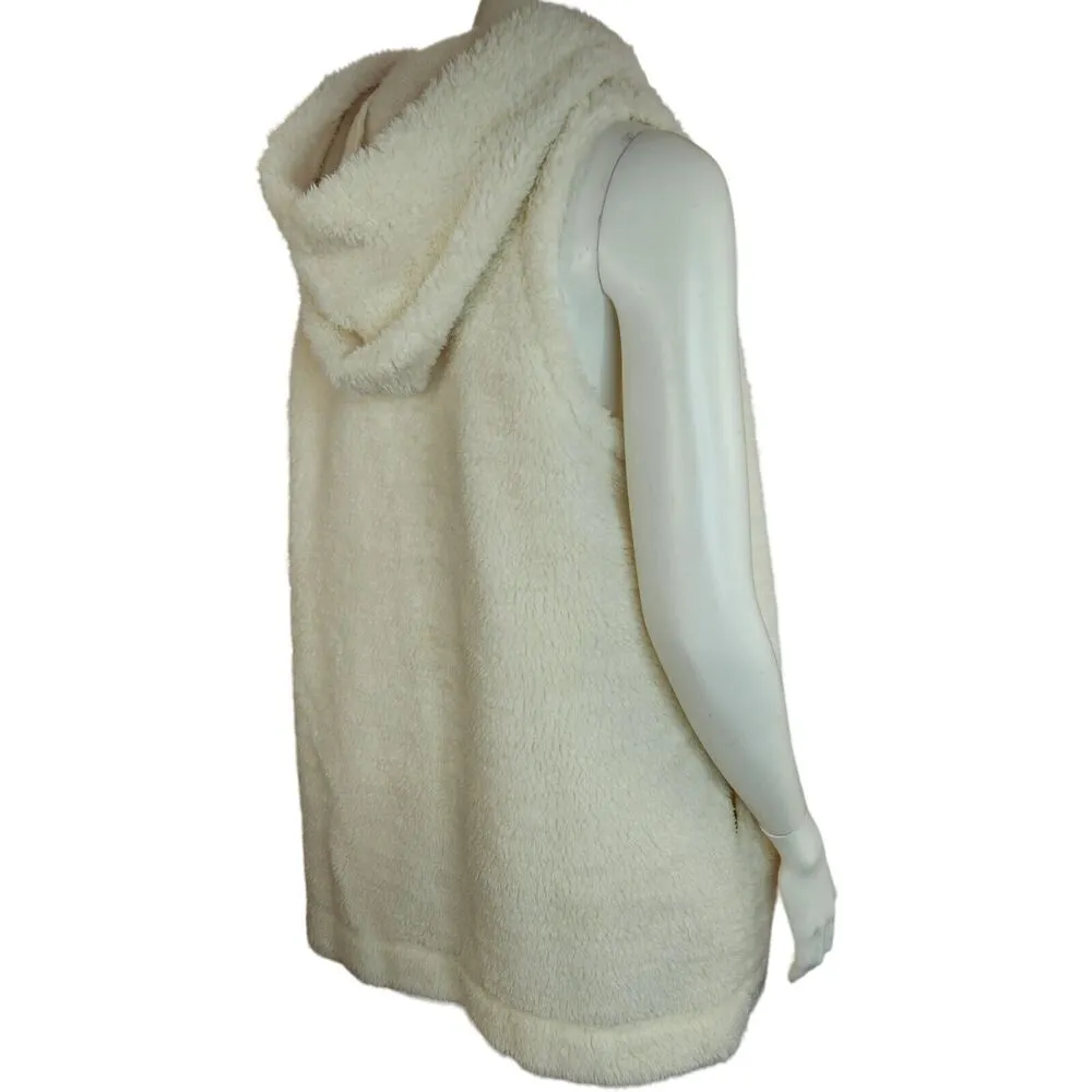 Koolaburra by UGG Cozy Sherpa Hooded Vest Birch Cream Size Small Sleeveless NWOT - Image 6