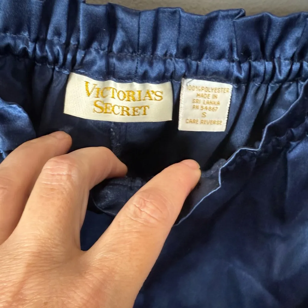 Victoria's‎ Secret Vintage Gold Label Navy Blue Two Piece Pajama Set Size Small - Image 4