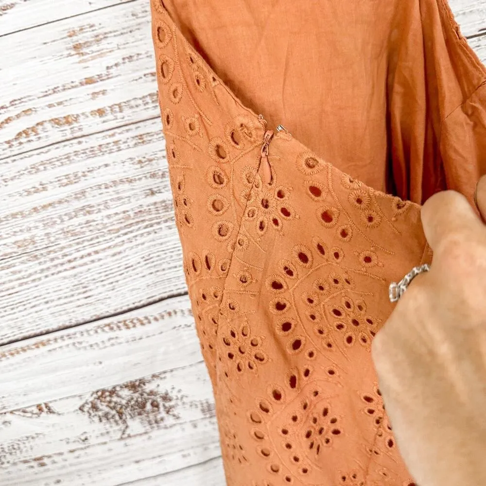 Nightcap x Carisa Rene Aimee Eyelet Copper Maxi Dress, EUC, Size XS MSRP $396 - Image 11