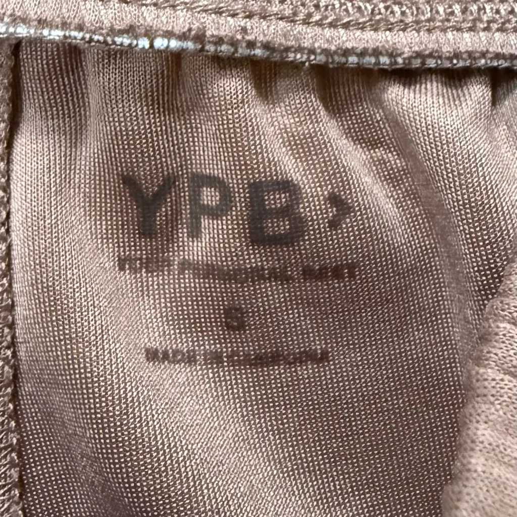 ABERCROMBIE & FITCH YPB High Waisted Athletic Shorts Size Small Tan - Image 3