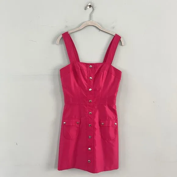 Amanda Uprichard Archie Mini Dress Nylon French Rose Pink‎ Size XS - Image 4