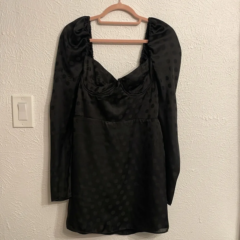 Lovers + Friends Black Corset Style Polka
Dot Dress - Image 5