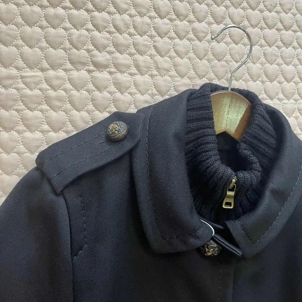 Moschino Womens Black Wool blend Front Button Peacoat Size 40 - Image 7