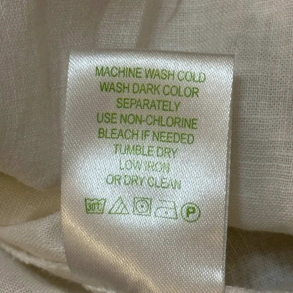 Lilly Pulitzer white ruffle linen blend blouse women’s size 6 - Image 8