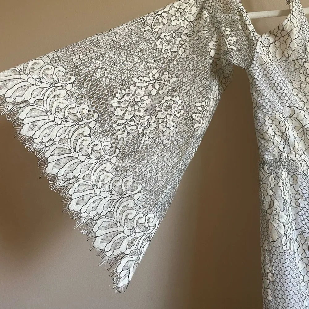 Elliatt white & black lace romper - Image 10